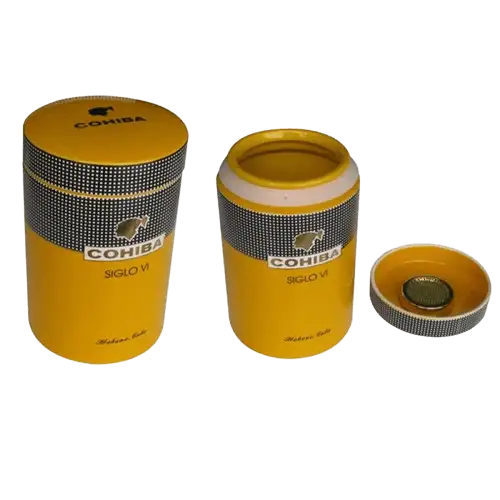 Humidor Ceramic jar Yellow