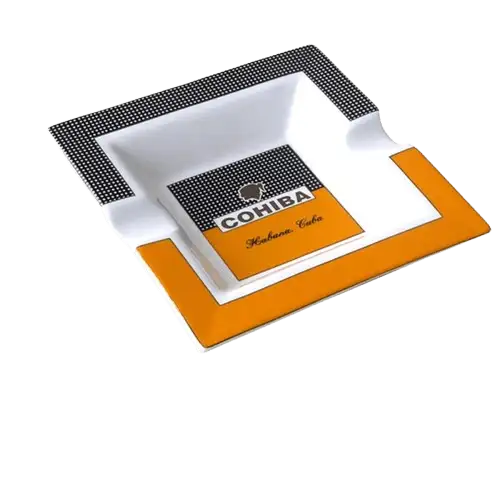 Керамичен пепелник за пури с лого на Cohiba с 2 отделения