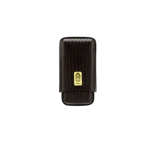 LUBINSKI – Croco Leather Brown Case for 3 Cigars Ring 58